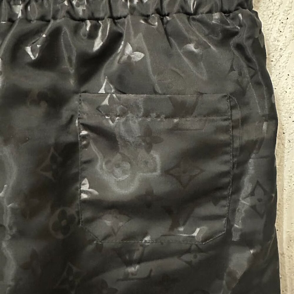 Men's Black Printed Swimming Trunks For The Pool Stylish Men's Short Size: M/L - Picture 7 of 9